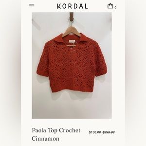 NWT Kordal Paola Crochet Top